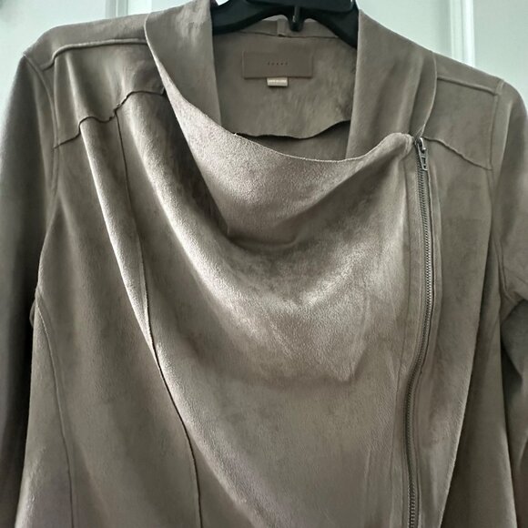 Blank NYC Asymmetrical Front Zip Suede-Like Jacket Large - Picture 5 of 11